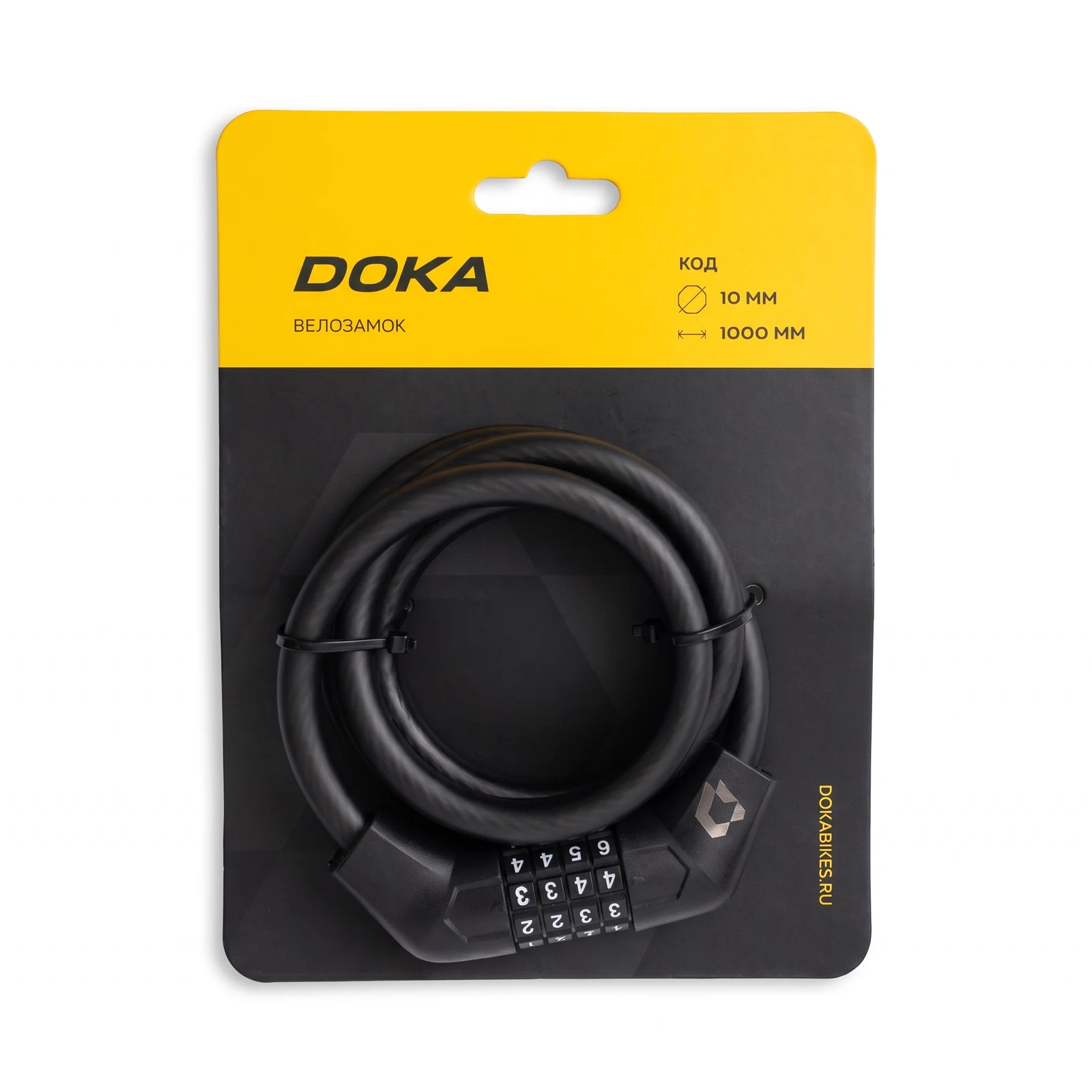 картинка Замок велосипедный Doka код 10х1000мм M-001 | велосалон Драйв г. Липецк